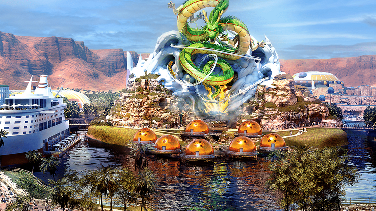 The park will feature a giant Shenron statue.