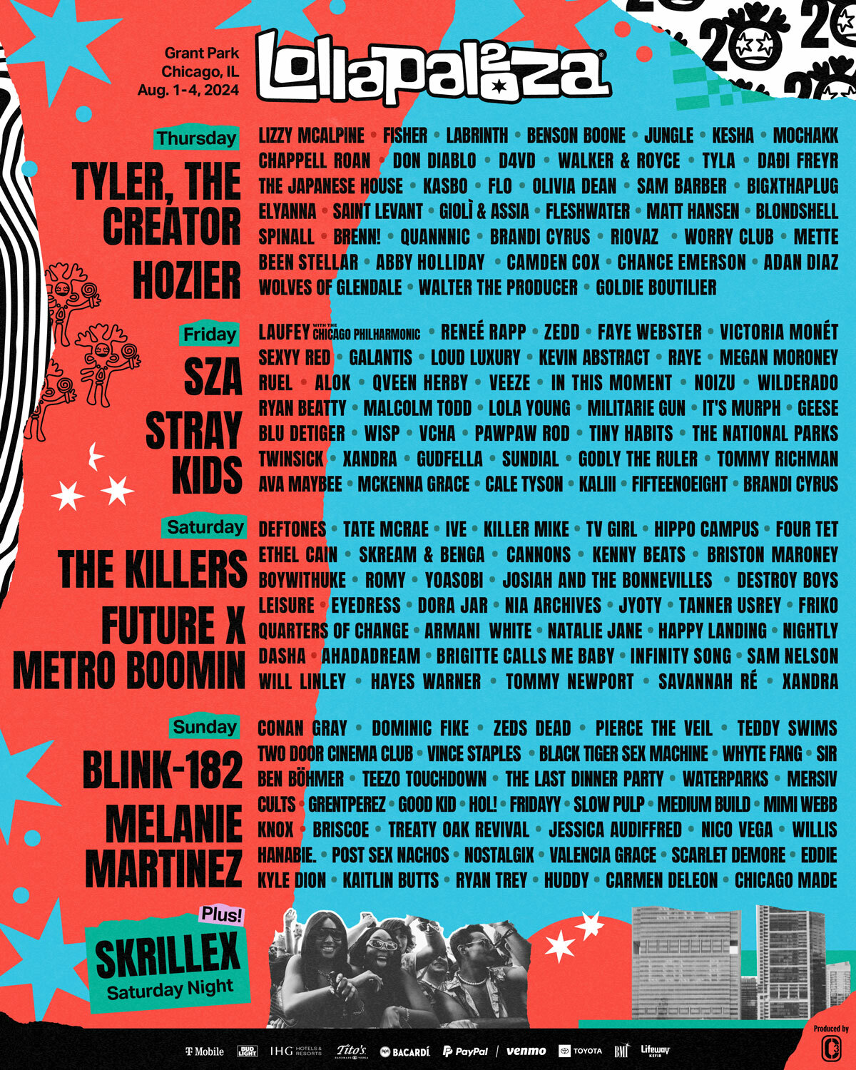 Lollapalooza Chicago 2024 Full Lineup and Ticket Info