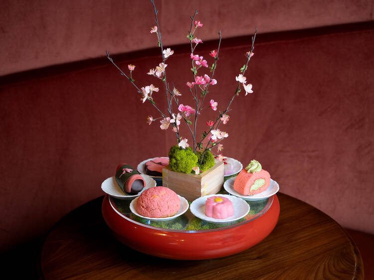 A gorgeous new cherry blossom dessert platter is blooming at Sake No Hana