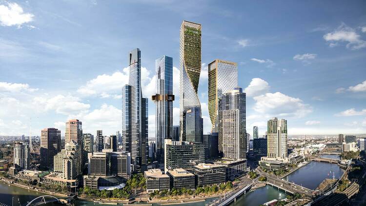 An artist rendering of the new skyscrapers.