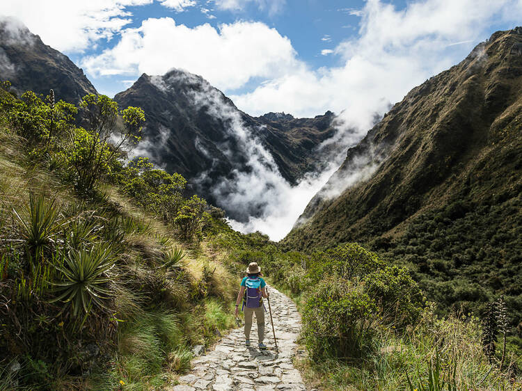 Take the well-trodden Inca Trail to the ancient ruins of Machu Picchu