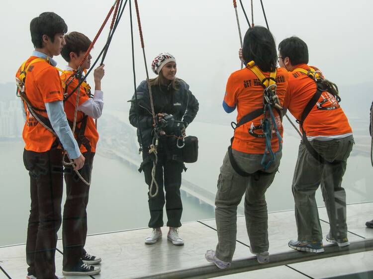 Say goodbye to your fear of heights by jumping off China's Macau Tower