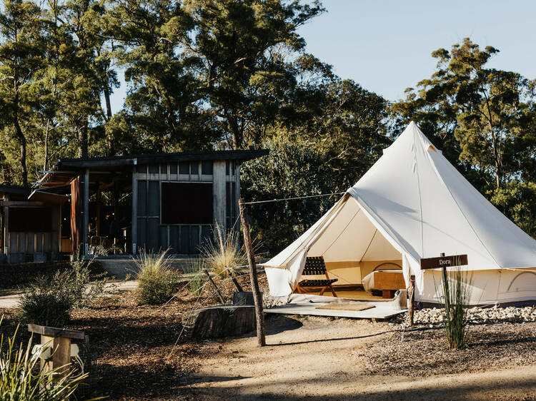 Glamping style accommodation on Tasmania's East Coast.