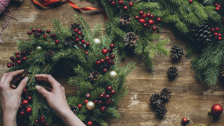 Seasonal Wreath Making Team Event