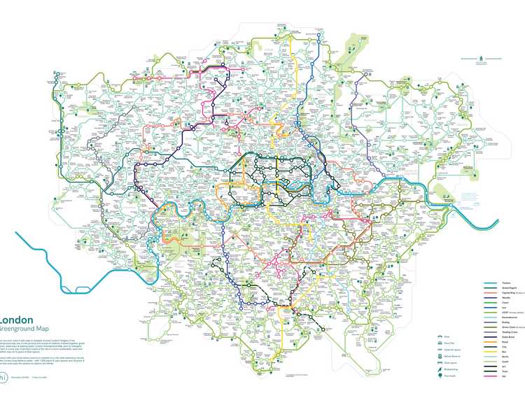 This vast new commuter-style map features all of London’s most epic walking and cycling routes