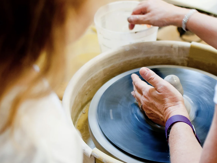 A pottery class at Claytivity Pottery Studio