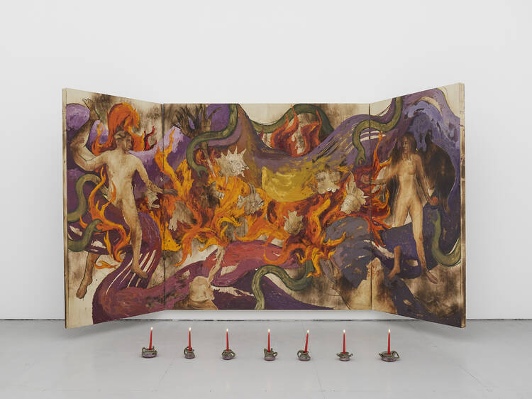 See Fabian Ramirez’s huge firey paintings