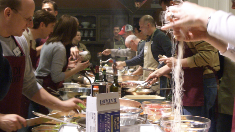 A group cooking class