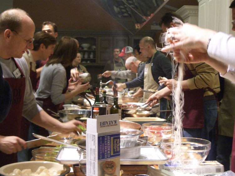 A group cooking class