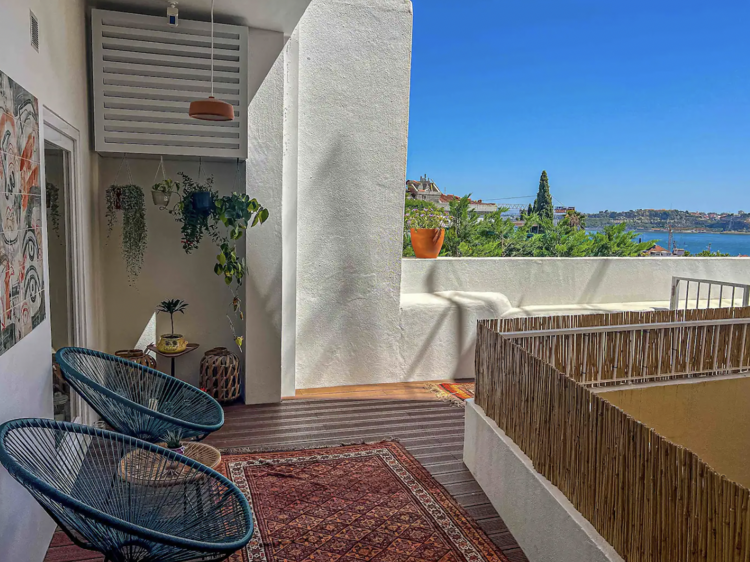 Rooftop terrace in Lisbon Airbnb