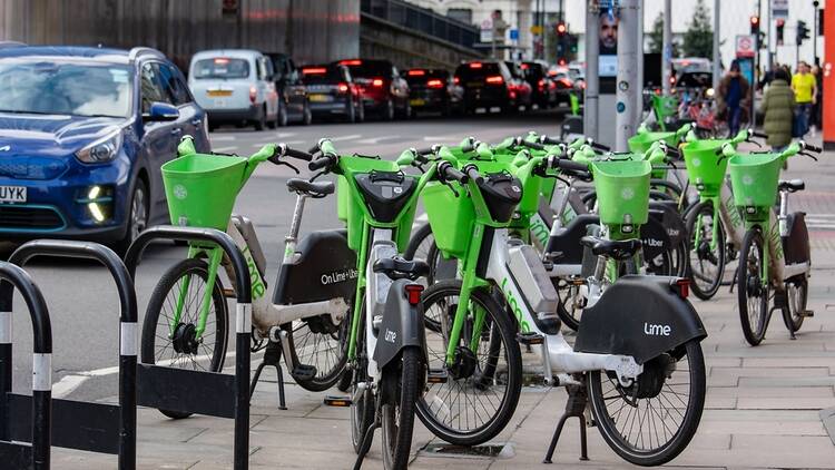 Lime bikes in London