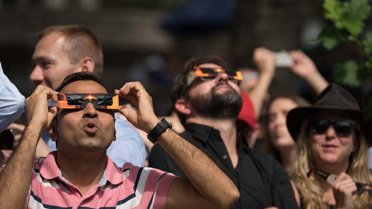 Solar eclipse watchers