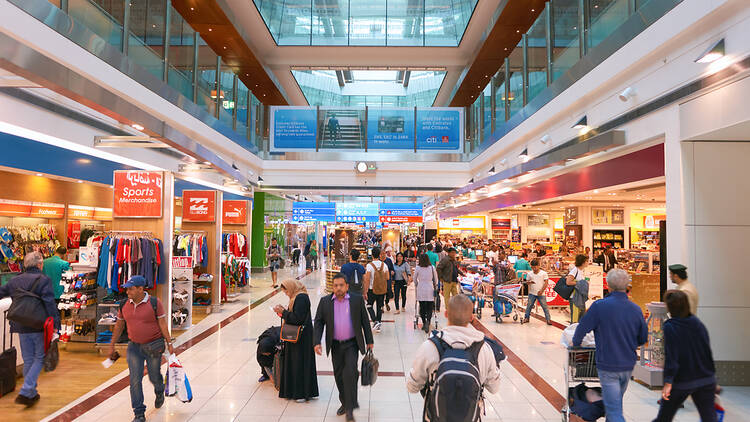 Dubai International Airport with people