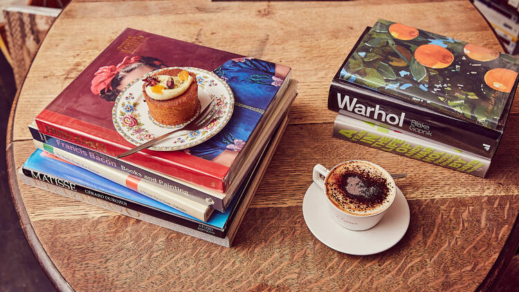 Gertrude and Alice book table with coffee
