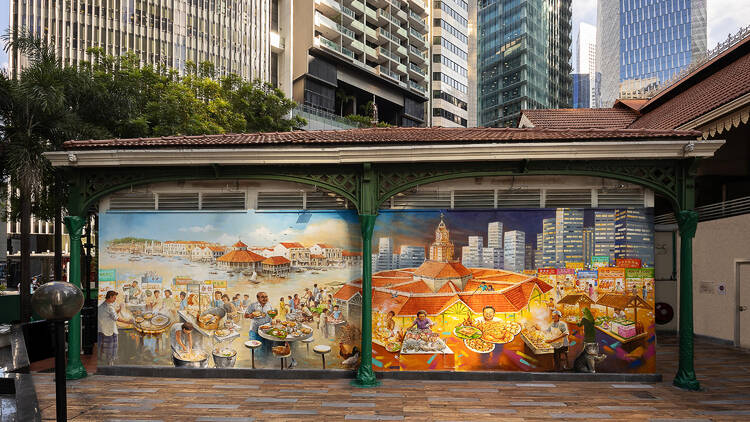 Yip Yew Chong paints his final mural for Lau Pa Sat’s 130th anniversary