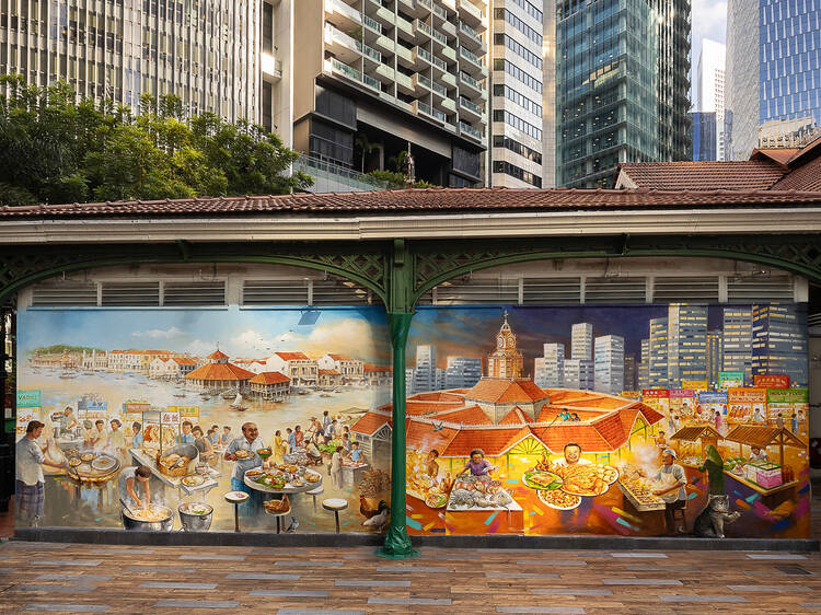 Yip Yew Chong paints his final mural for Lau Pa Sat’s 130th anniversary