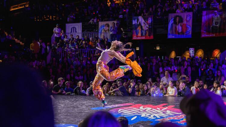 a street dancer performing