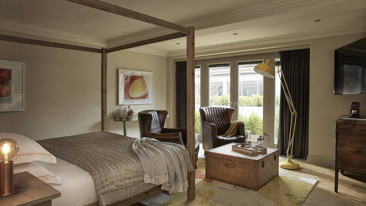 Bedroom at the Harper hotel, Norfolk