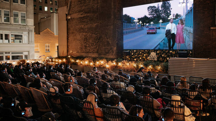 Watch movies on a rooftop