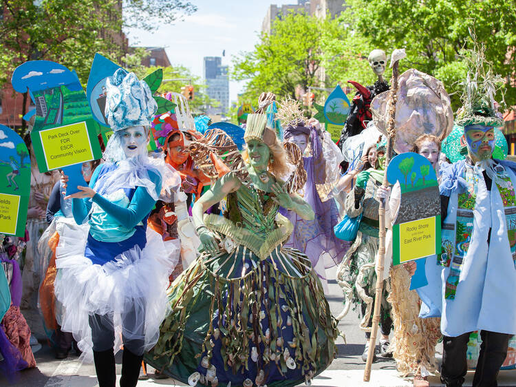 Giant puppets will parade through NYC to celebrate climate solutions