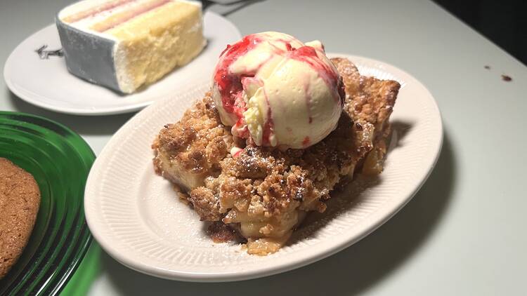 The princess cake and pink lady apple cobbler at Quarter Sheets.