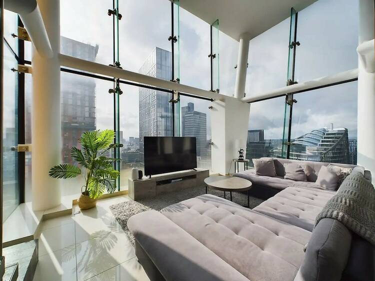 The swanky penthouse apartment in central Manchester