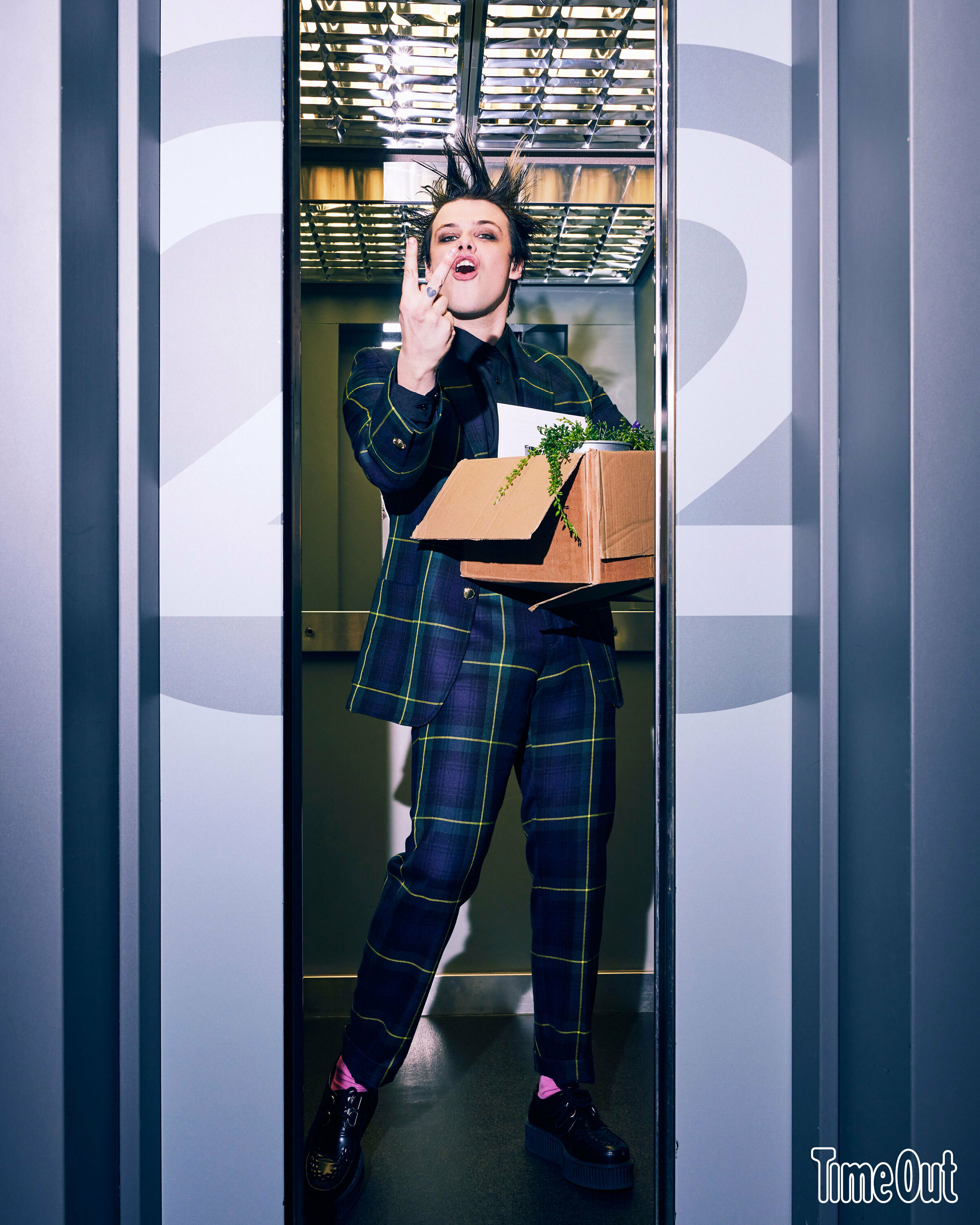 Yungblud in a tartan suit