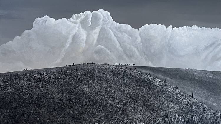 Val d'Orcia in Shades of Grey 100 x  150cm