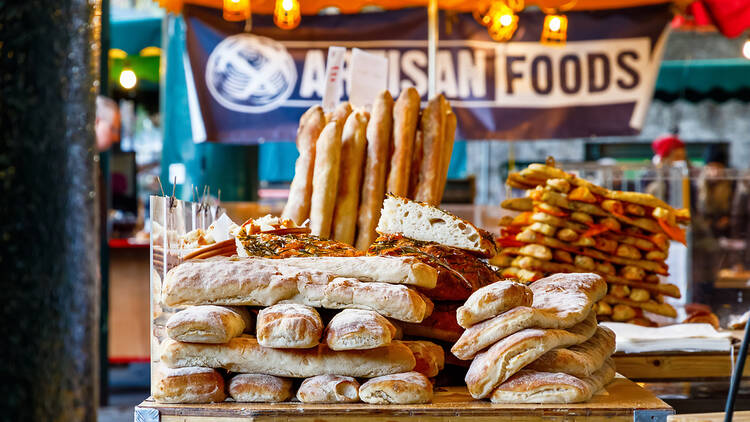 Baked goods at Borough Market in London
