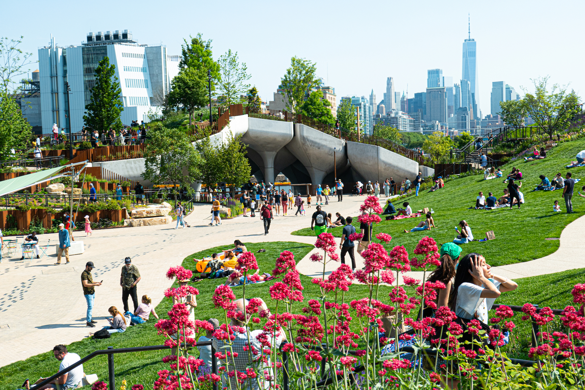 "Little Island", a new, free public park pier opened May 21,2021 at Green Space Located Within Hudson River Park, NYC,USA. May 21,2021.