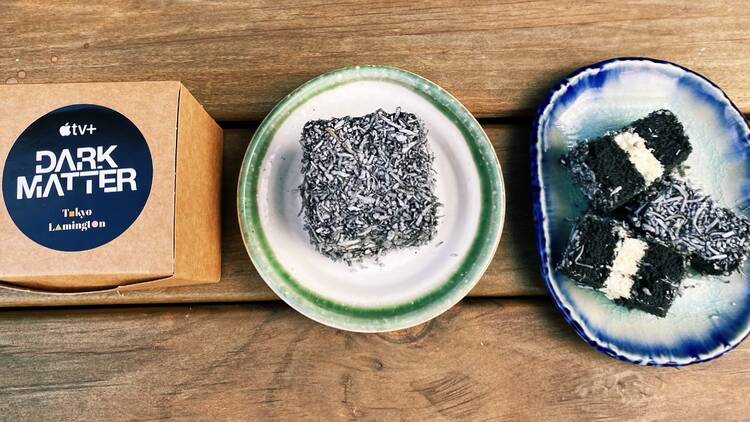 A lamington on a plate