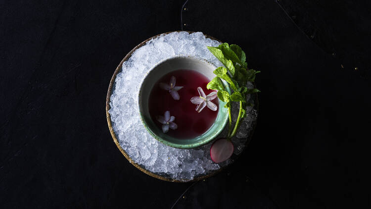 Chilled radish broth.