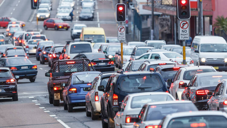 Cars and traffic on road in Sydney