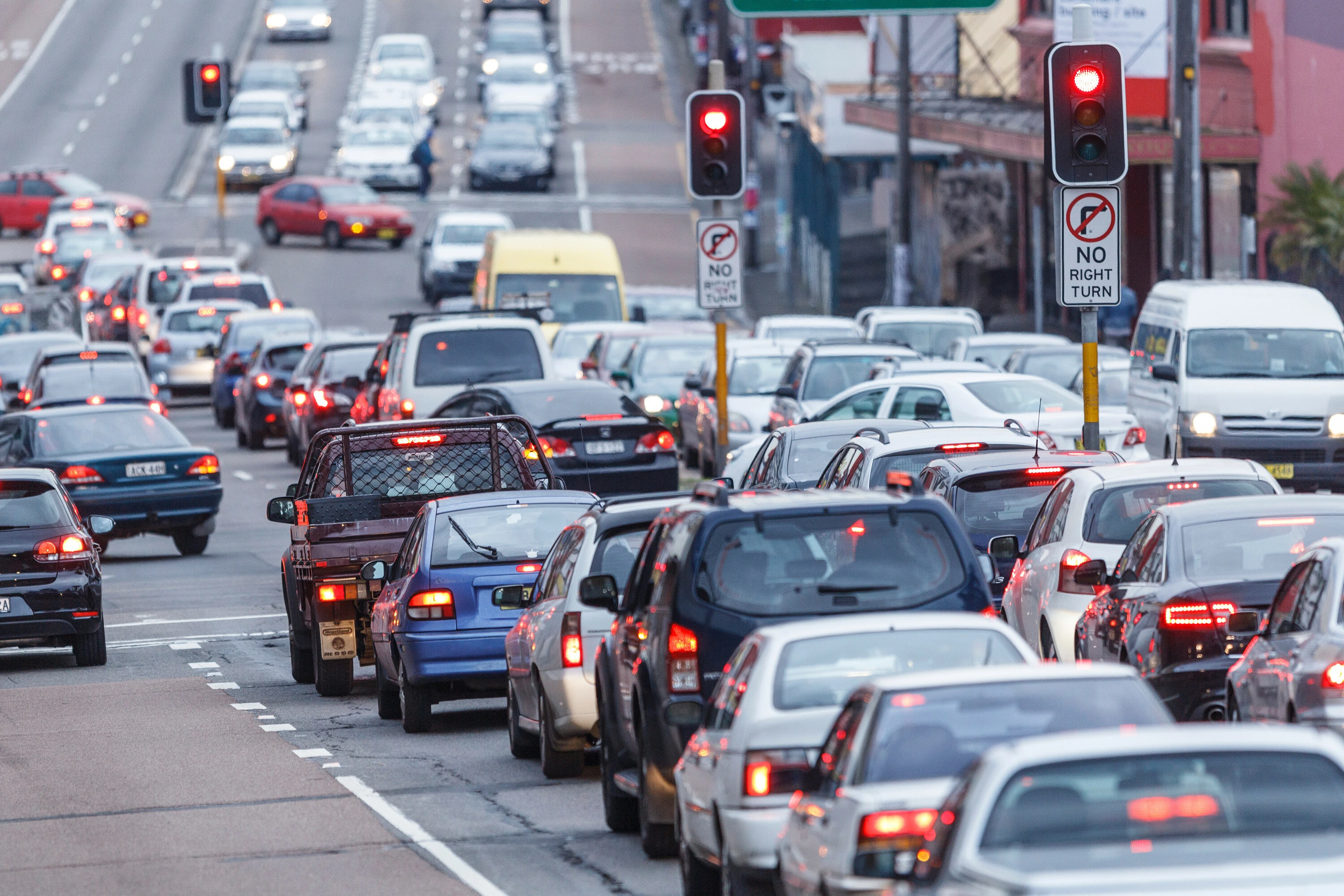 Cars and traffic on road in Sydney
