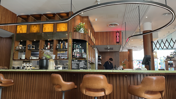 Bar with brown stools