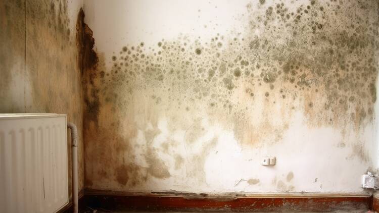 Mould on a wall in a flat