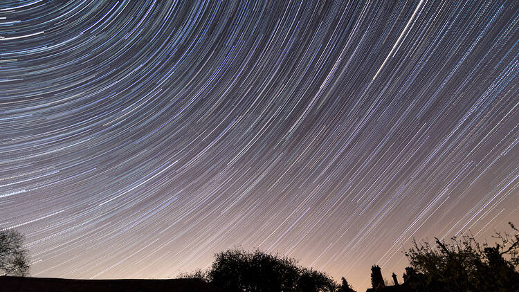 Meteor shower in the UK, time lapse