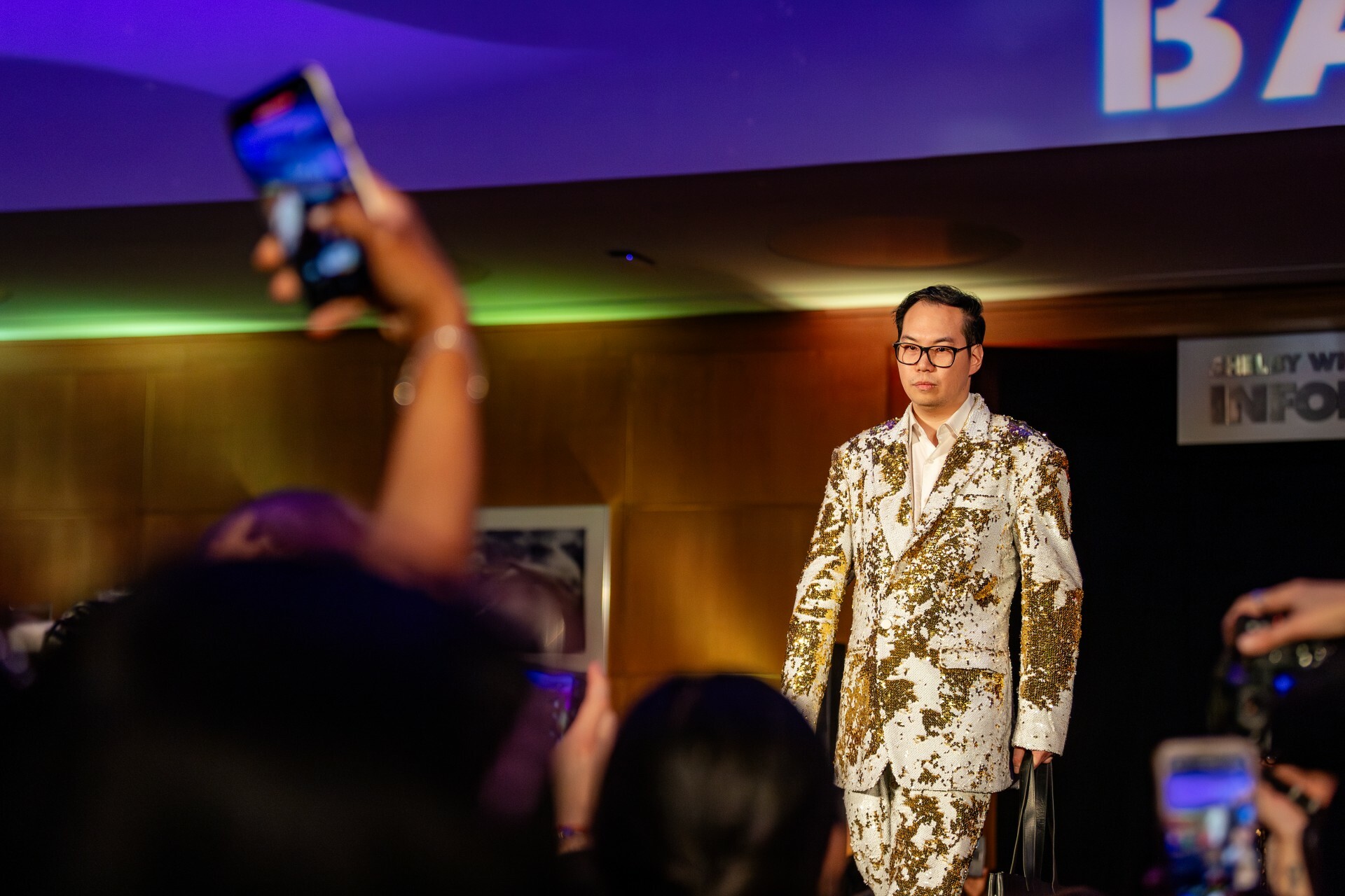Brooklyn Public Library’s people’s ball - gold and white suit