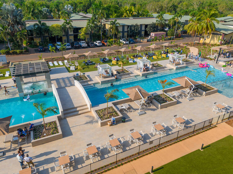 Large airport resort pool