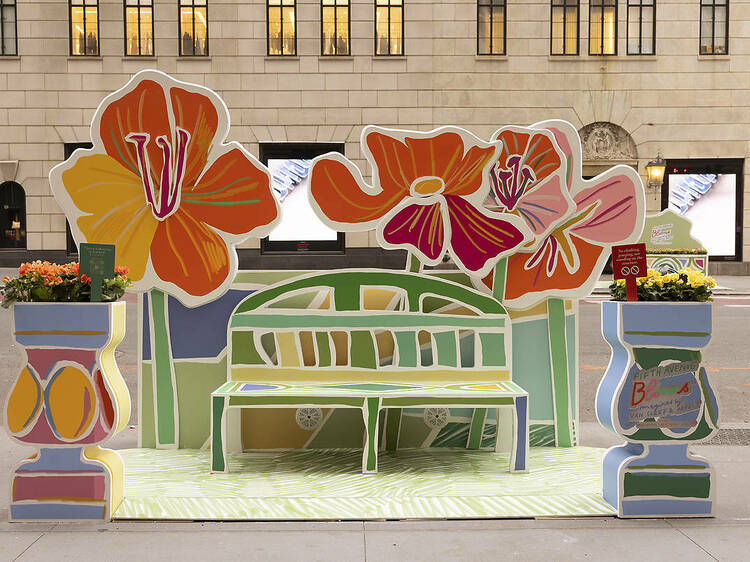 Fifth Avenue is filled with beautiful and immersive flower displays right now