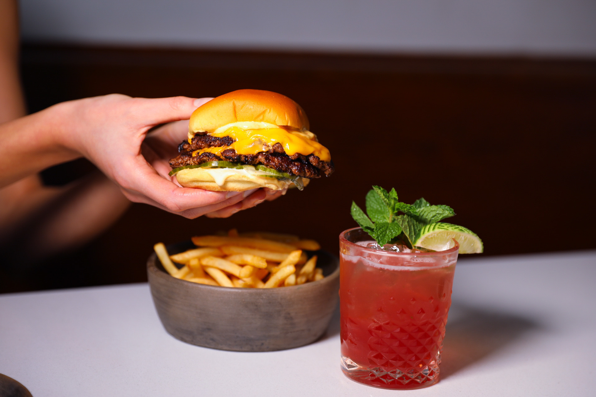 Cheeseburger at Oh Boy Supply & Record Cafe