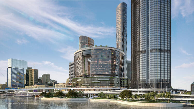 The Star Brisbane and Queen's Wharf Brisbane - Aerial