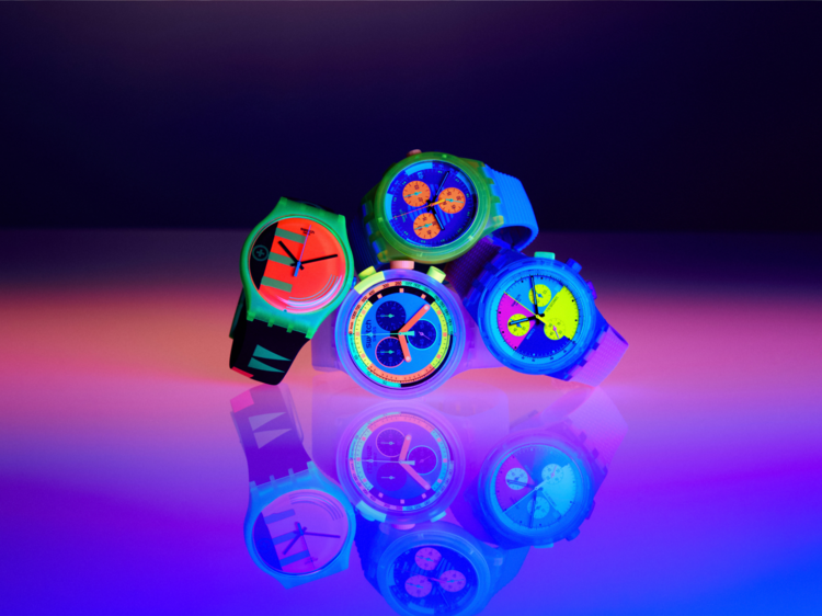Swatch has a new NEON Collection inspired by 80s and 90s fashion culture