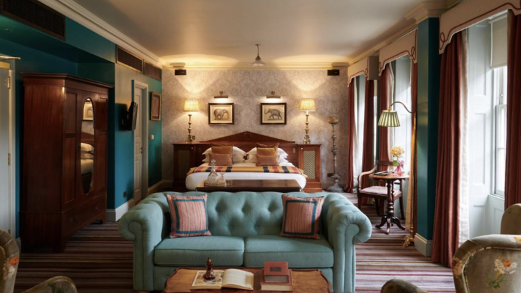 Spacious antique-style suite with a large bed, setting area at The Zetter Clerkenwell