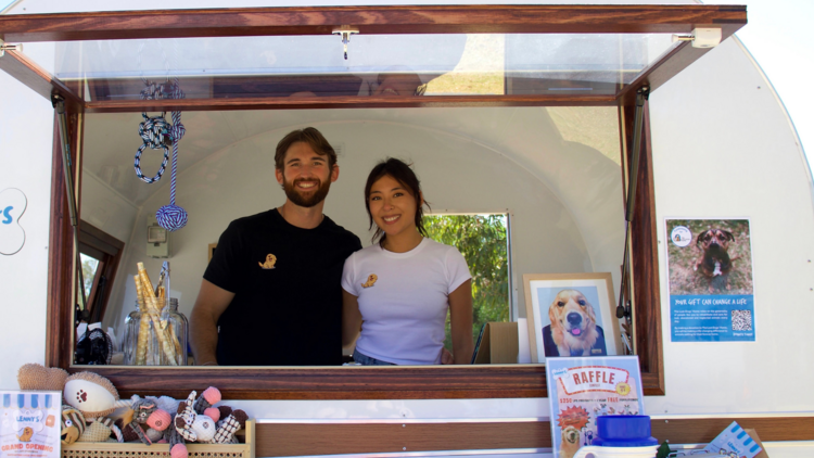 Owners Mel and Josh of Lenny's Pup Shop.