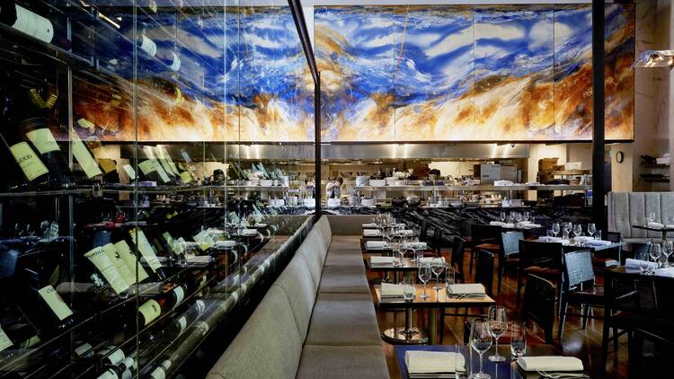 The dining room at Glass Brasserie