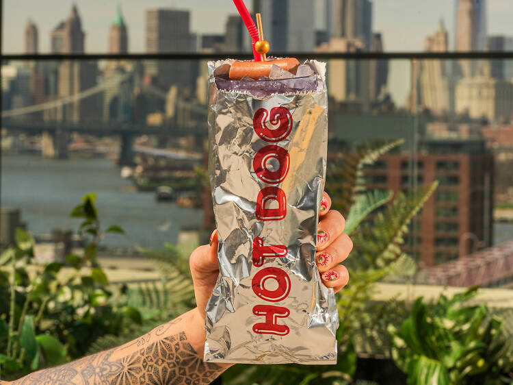 This Williamsburg rooftop bar is now serving a hot dog cocktail