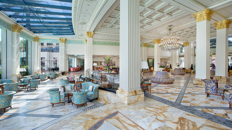 Fancy hotel lobby