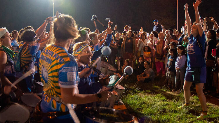 people dancing outdoors