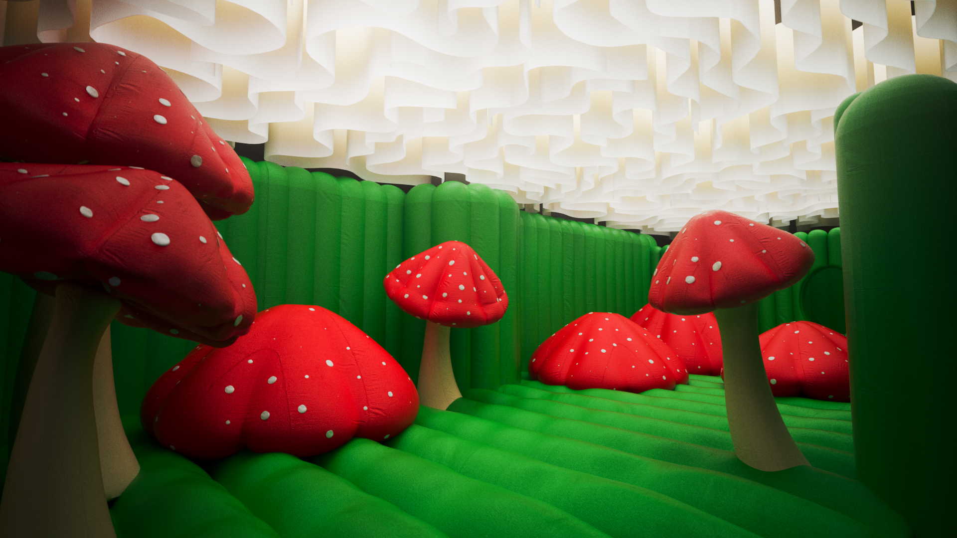 Mushrooms in an immersive experience.